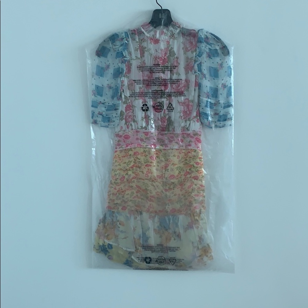 NWT LoveShackFancy Arlo silk dress in patchwork - Picture 6 of 6